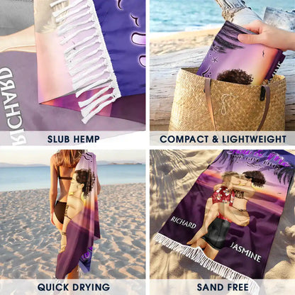 I Love You To The Beach And Back - Personalized Turkish Beach Towel