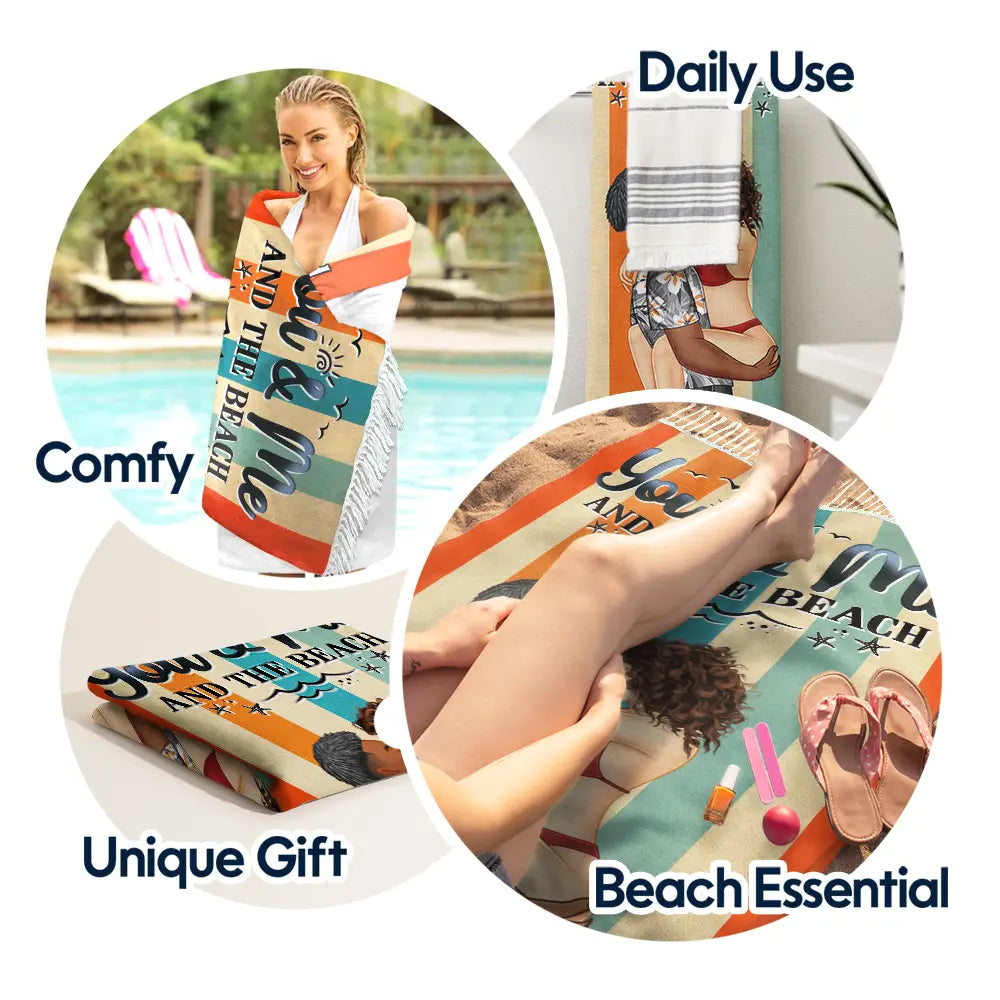 I Love You To The Beach And Back - Personalized Turkish Beach Towel