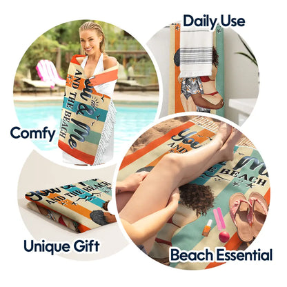 I Love You To The Beach And Back - Personalized Turkish Beach Towel