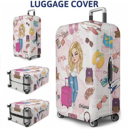 Just A Girl Who Loves Traveling - Personalized Luggage Cover