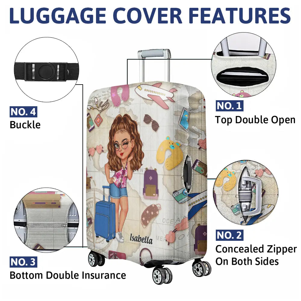 Just A Girl Who Loves Traveling - Personalized Luggage Cover