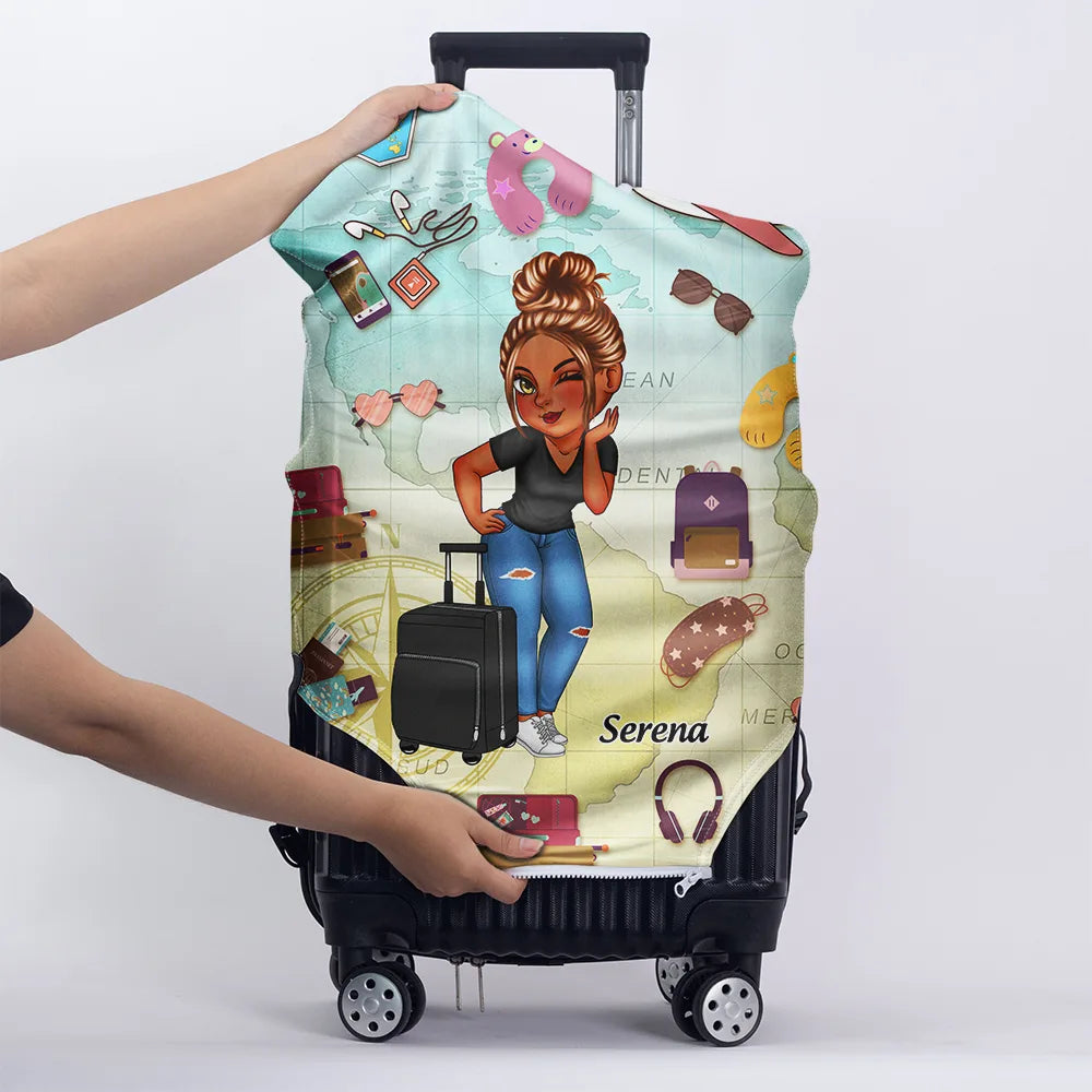 Just A Girl Who Loves Traveling - Personalized Luggage Cover