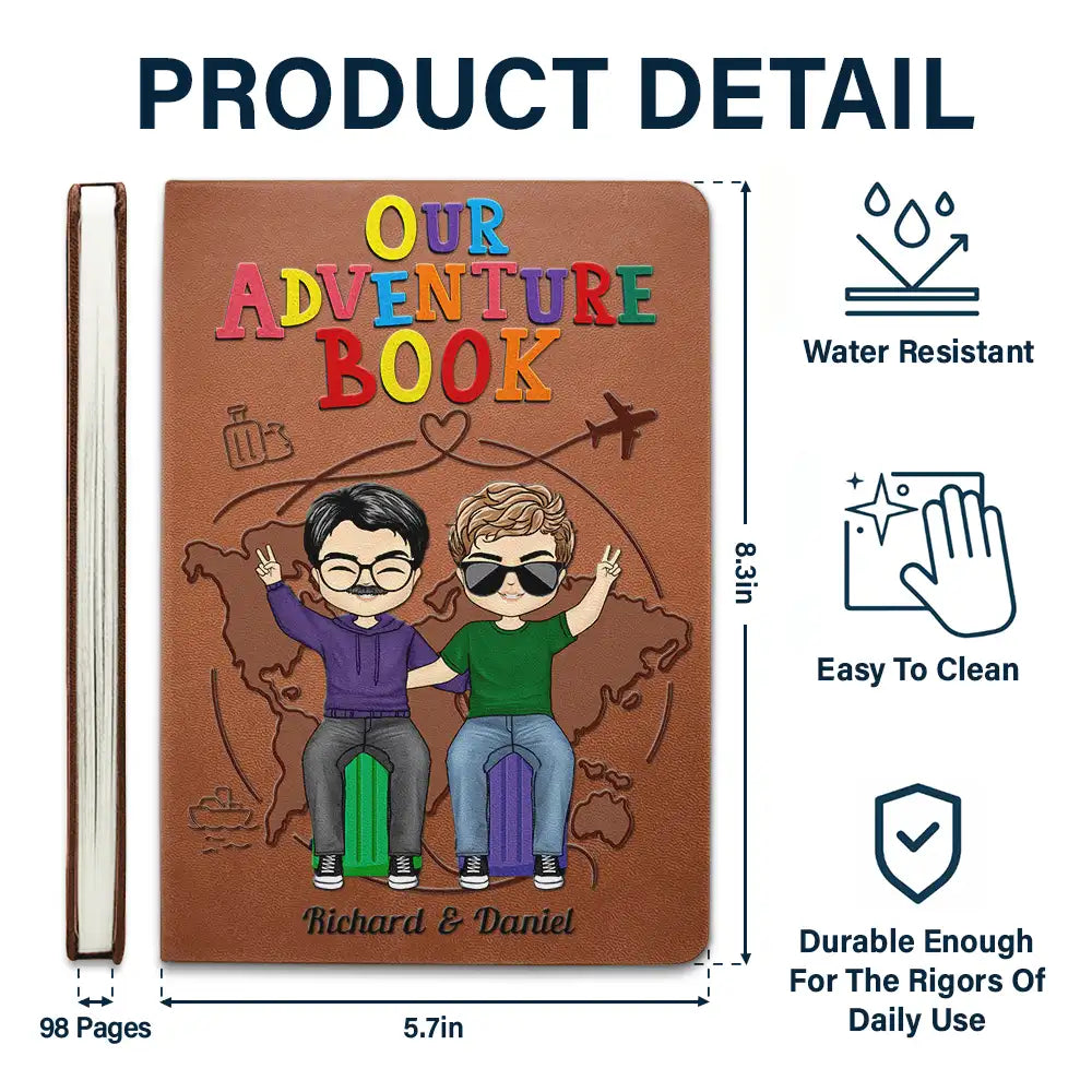 Our Adventure Book Couples Trip - Personalized Leather Journal