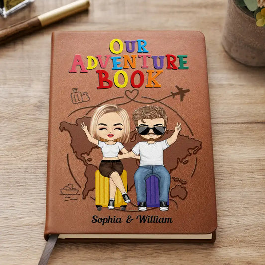 Our Adventure Book Couples Trip - Personalized Leather Journal