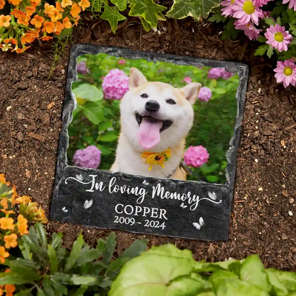 Custom Photo Forever In My Heart - Personalized Rectangle Memorial Garden Stone