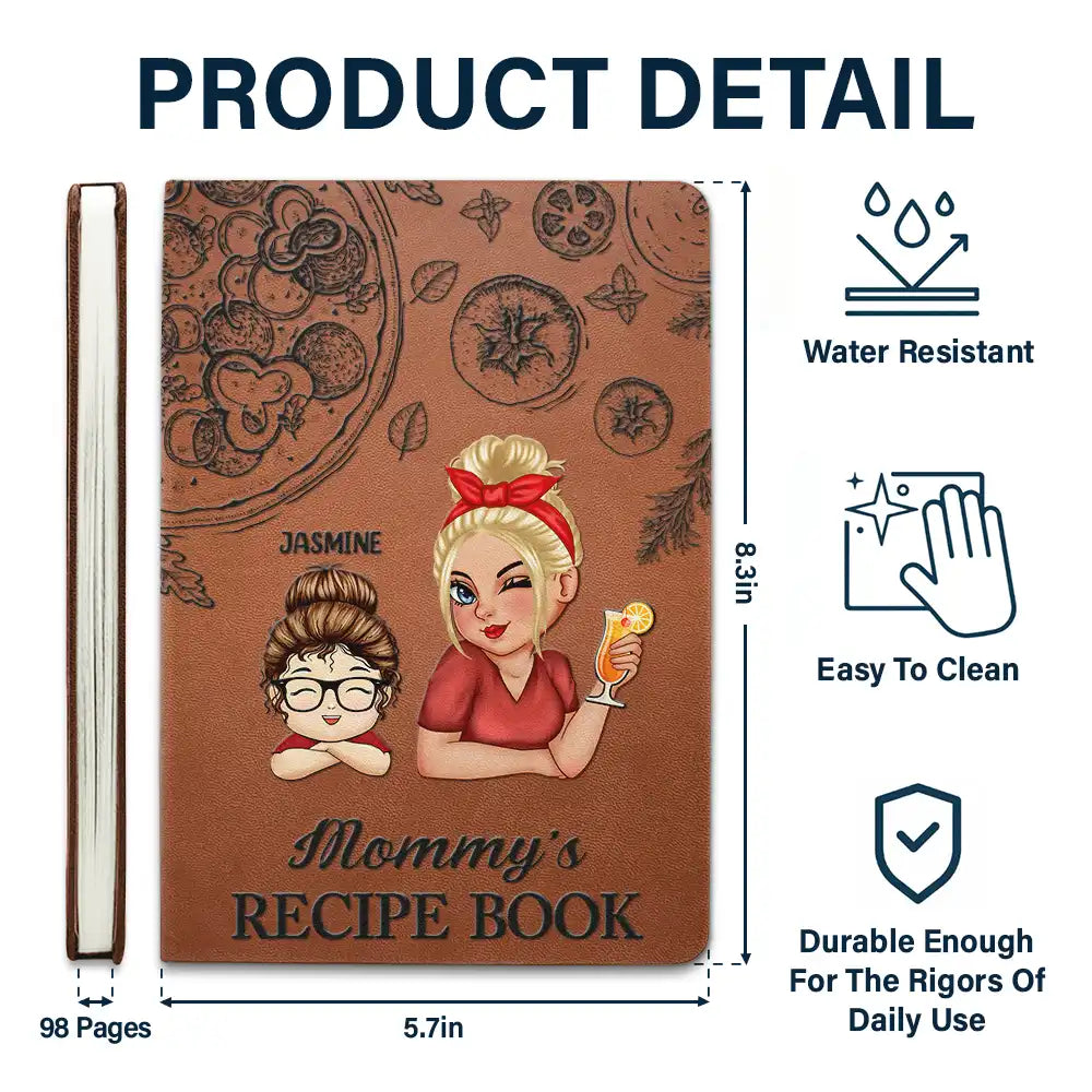 Grandma's Recipe Cookbook - Personalized Leather Journal