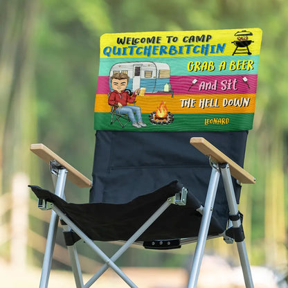 Husband And Wife Camping Partners For Life - Personalized Folding Chair Cover