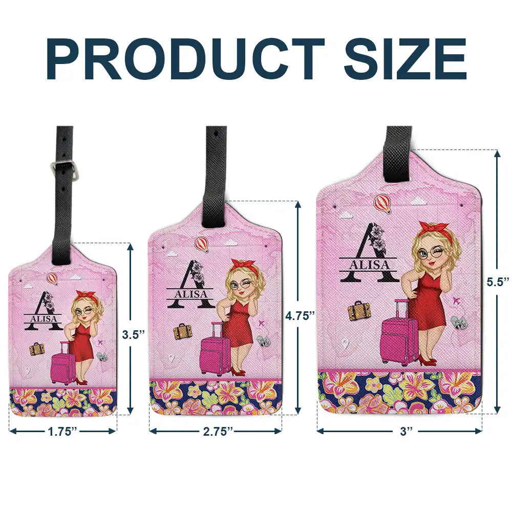 Monogram Floral Tropical Girl - Personalized Luggage Tag