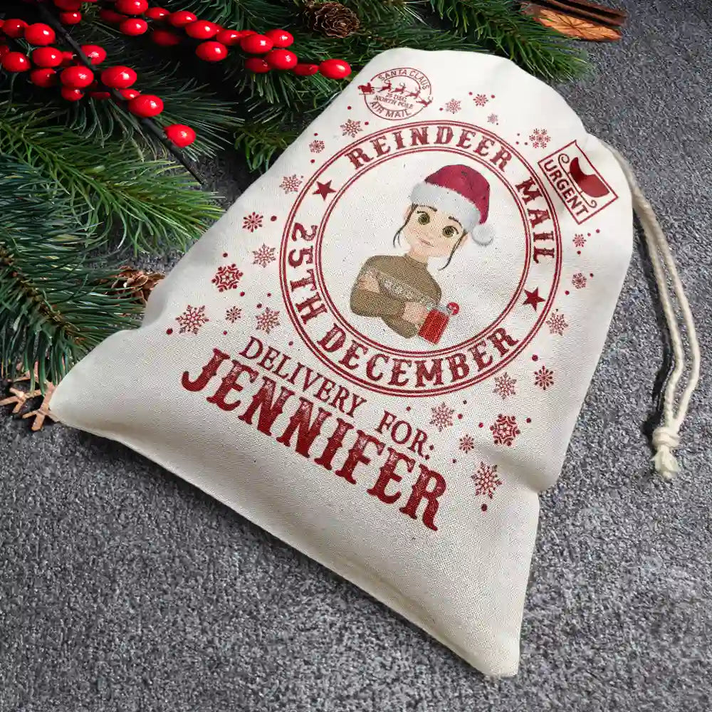 Reindeer Mail Merry Christmas - Personalized Favor Bag