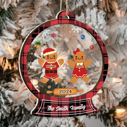 Christmas Cookies Gingerbread Family - Personalized Ornament