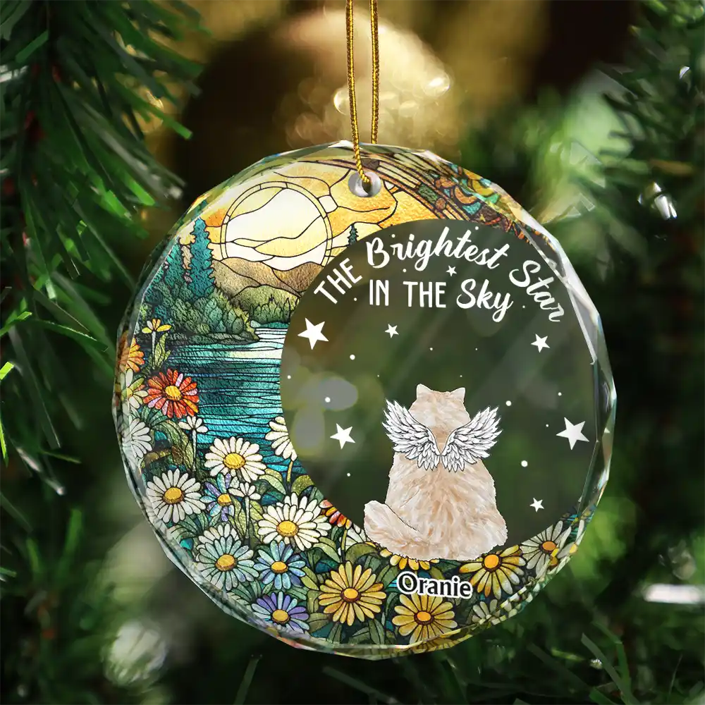 The Brightest Star In The Sky - Personalized Circle Glass Ornament