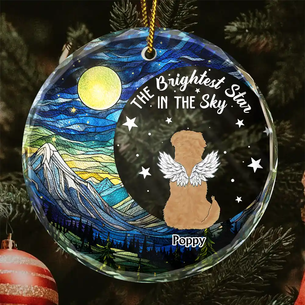 The Brightest Star In The Sky - Personalized Circle Glass Ornament