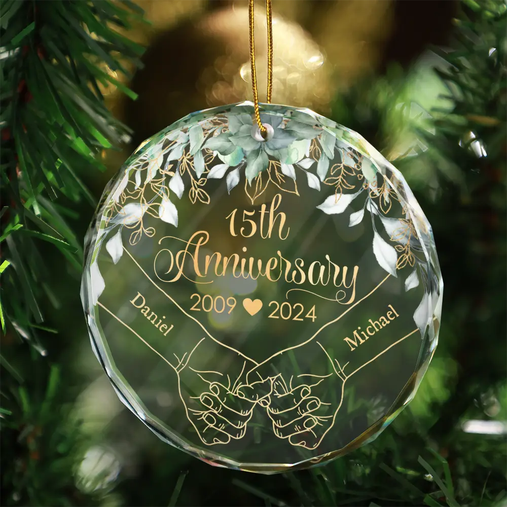 Couples Anniversary - Personalized Circle Acrylic Ornament