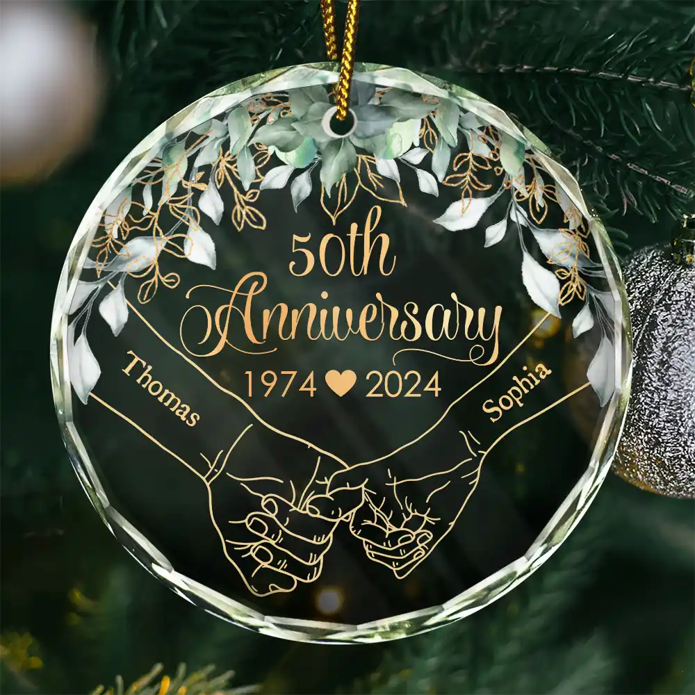 Couples Anniversary - Personalized Circle Acrylic Ornament