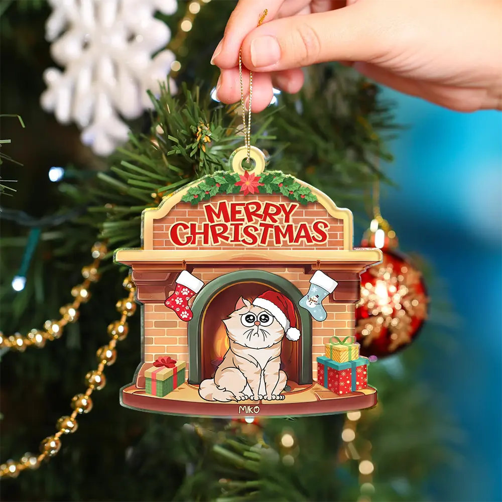 Merry Christmas Happy Pawlidays - Personalized Custom Shaped Acrylic Ornament