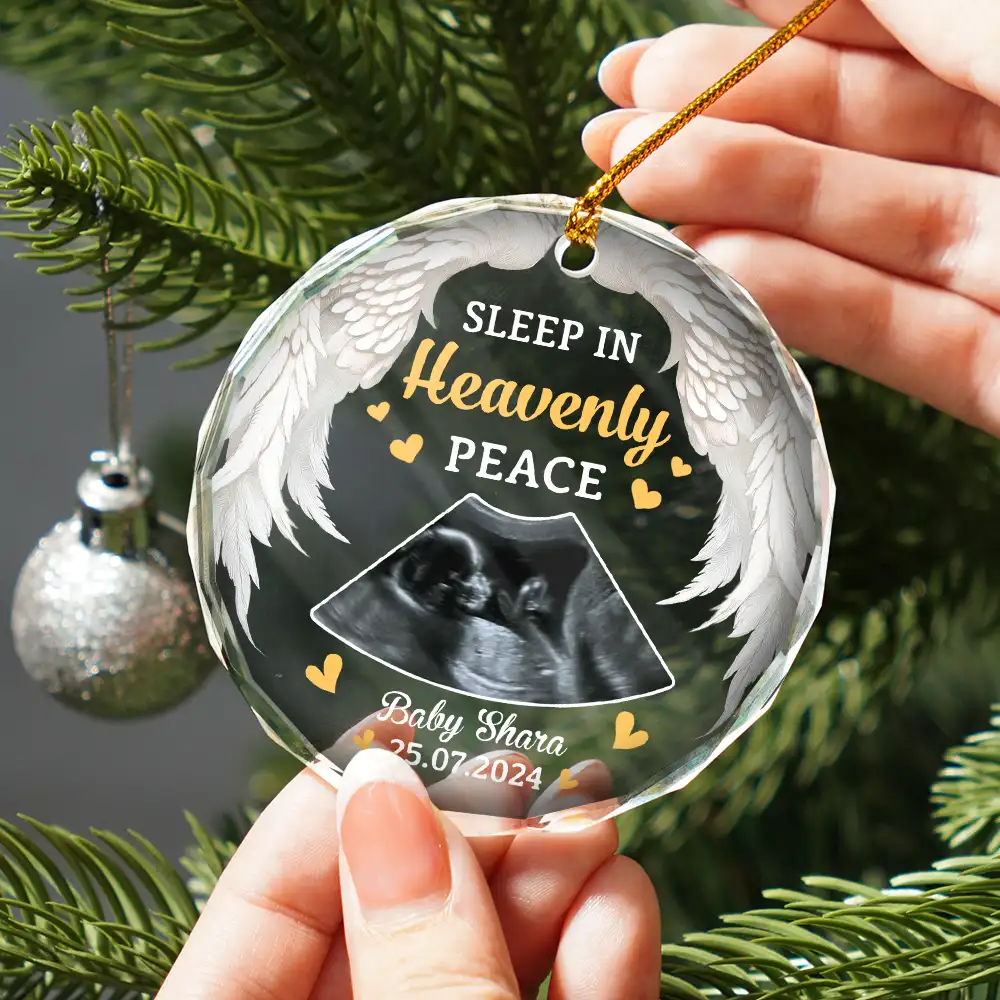 Custom Photo Memorial Carried For A Moment Loved For A Lifetime - Personalized Circle Ornament