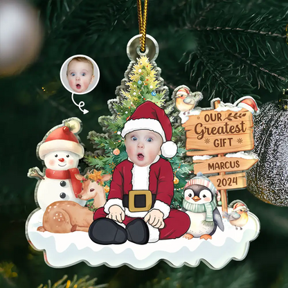 Custom Photo Our Greatest Gift - Personalized Custom Shaped Acrylic Ornament