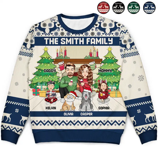 Family Merry Christmas - Personalized Unisex Ugly Sweater