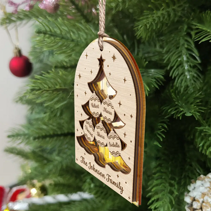 Christmas Family Tree - Personalized Mirror Ornament