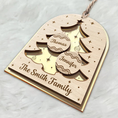 Christmas Family Tree - Personalized Mirror Ornament