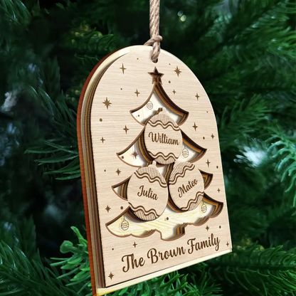 Christmas Family Tree - Personalized Mirror Ornament