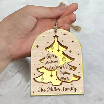 Christmas Family Tree - Personalized Mirror Ornament