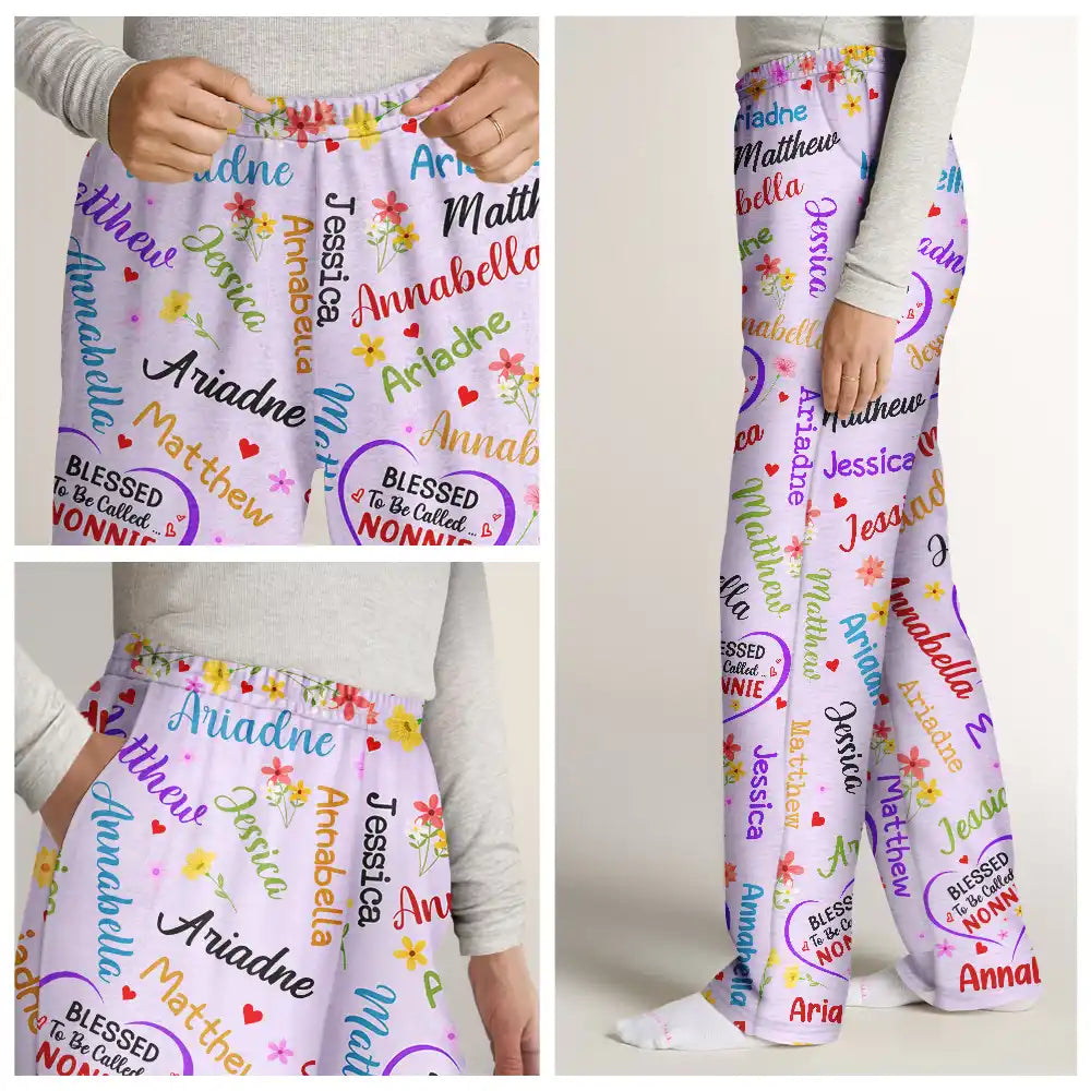 Blessed To Be Called Grandma Nana - Personalized Pajama Pants