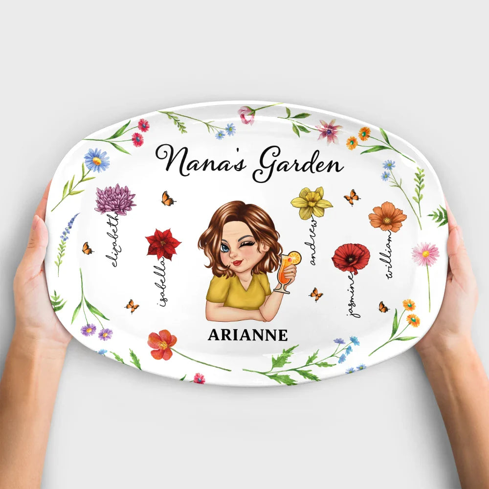 Nana's Garden - Personalized Plate