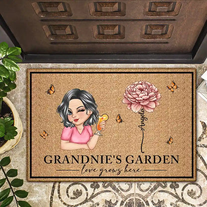 Birth Flower Grandma's Garden - Personalized Doormat