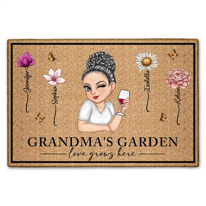 Birth Flower Grandma's Garden - Personalized Doormat