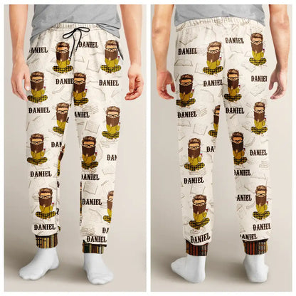 Woman Man Reading Book Pattern - Personalized Pajama Pants