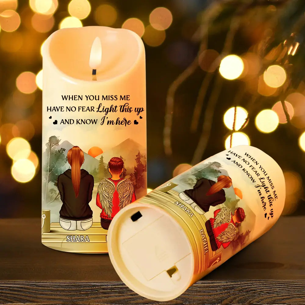 Your Light Will Always Shine In My Heart Memorial - Personalized Flameless LED Candle