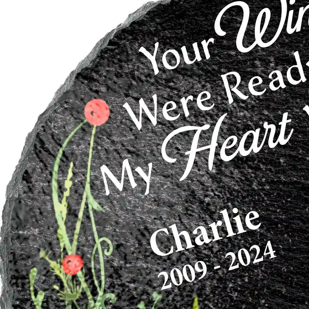 Custom Photo Pet Memorial Forever In My Heart - Personalized Circle Memorial Garden Stone