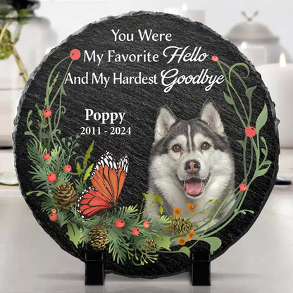 Custom Photo Pet Memorial Forever In My Heart - Personalized Circle Memorial Garden Stone