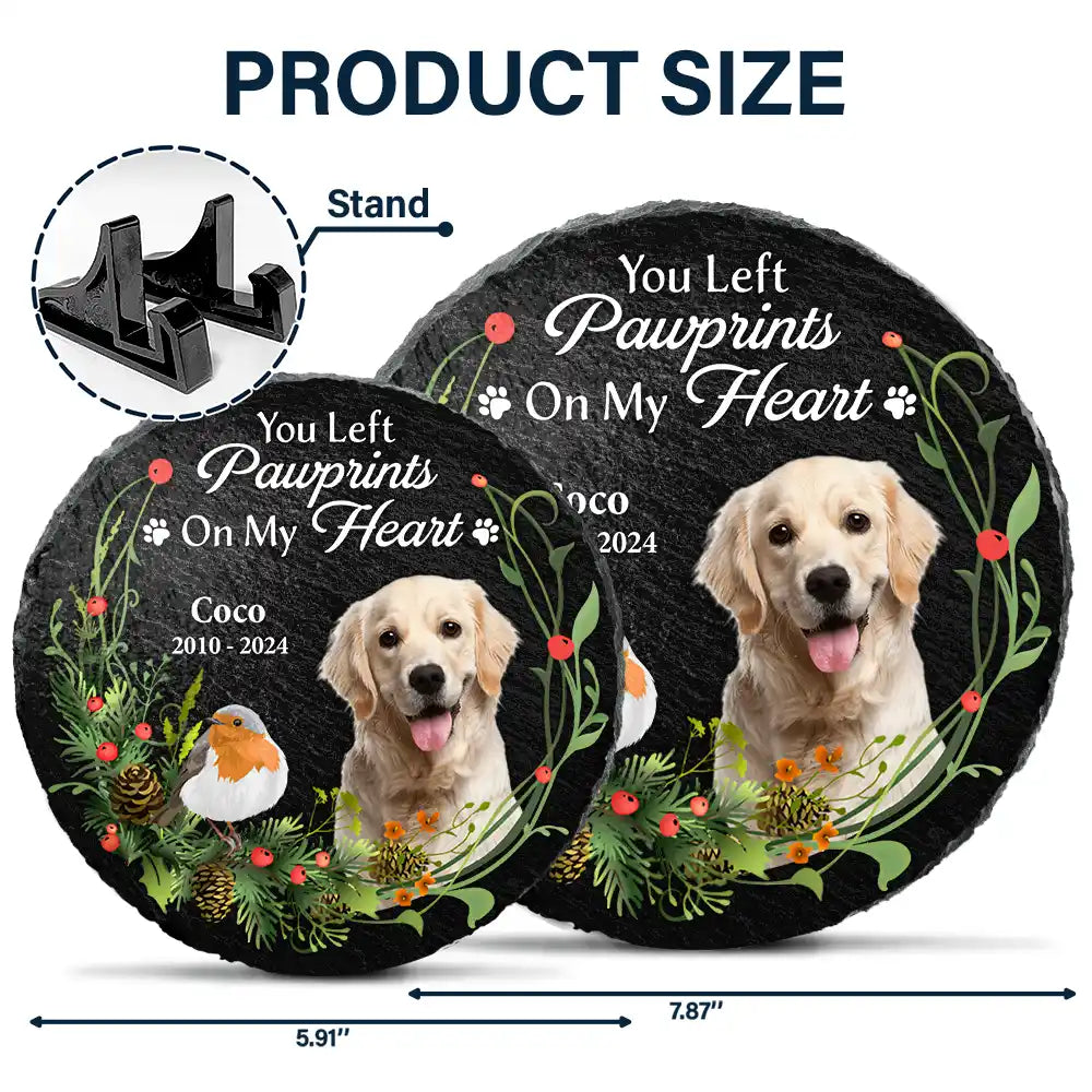 Custom Photo Pet Memorial Forever In My Heart - Personalized Circle Memorial Garden Stone