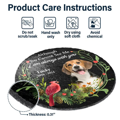 Custom Photo Pet Memorial Forever In My Heart - Personalized Circle Memorial Garden Stone