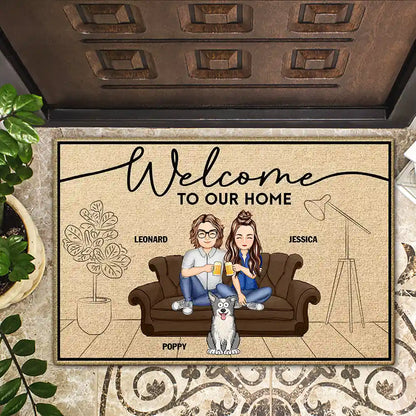Welcome To Our Home Family - Personalized Doormat