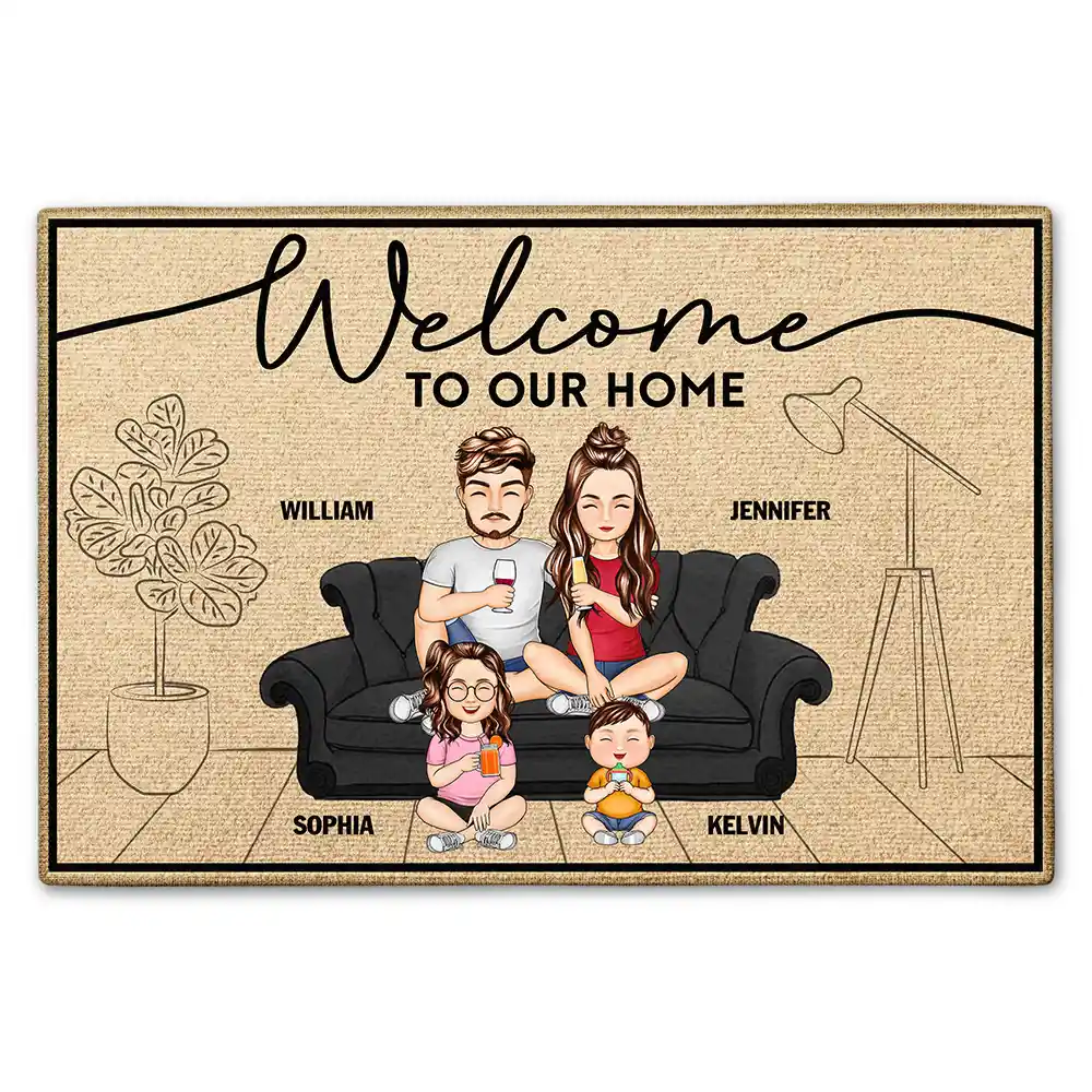 Welcome To Our Home Family - Personalized Doormat