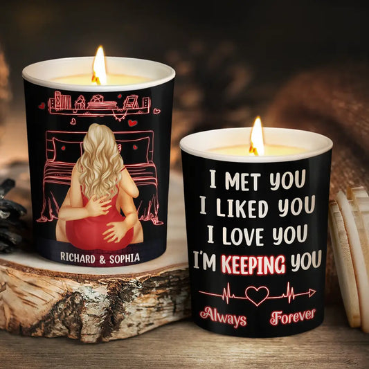 I Love You I'm Keeping You - Personalized Scented Candle With Wooden Lid