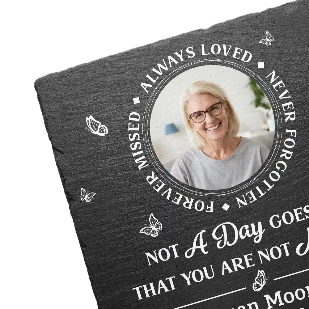 Custom Photo Memorial Always Loved Never Forgotten - Personalized Rectangle Memorial Garden Stone