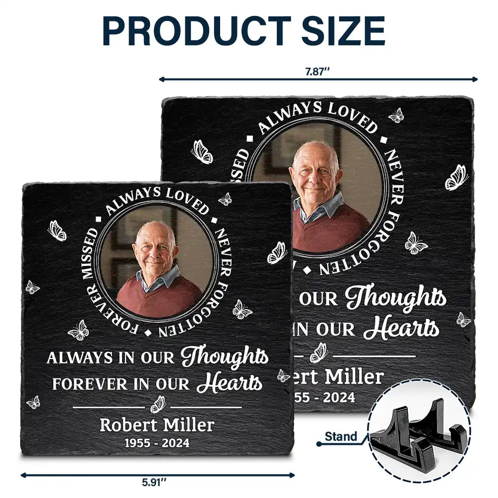 Custom Photo Memorial Always Loved Never Forgotten - Personalized Rectangle Memorial Garden Stone