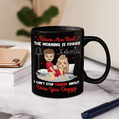 Chibi Couple Roses Are Red - Personalized Mug