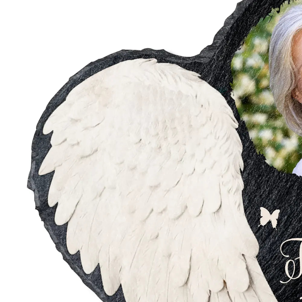 Custom Photo Although You Cannot See Me I'm Always With You - Personalized Heart Memorial Garden Stone