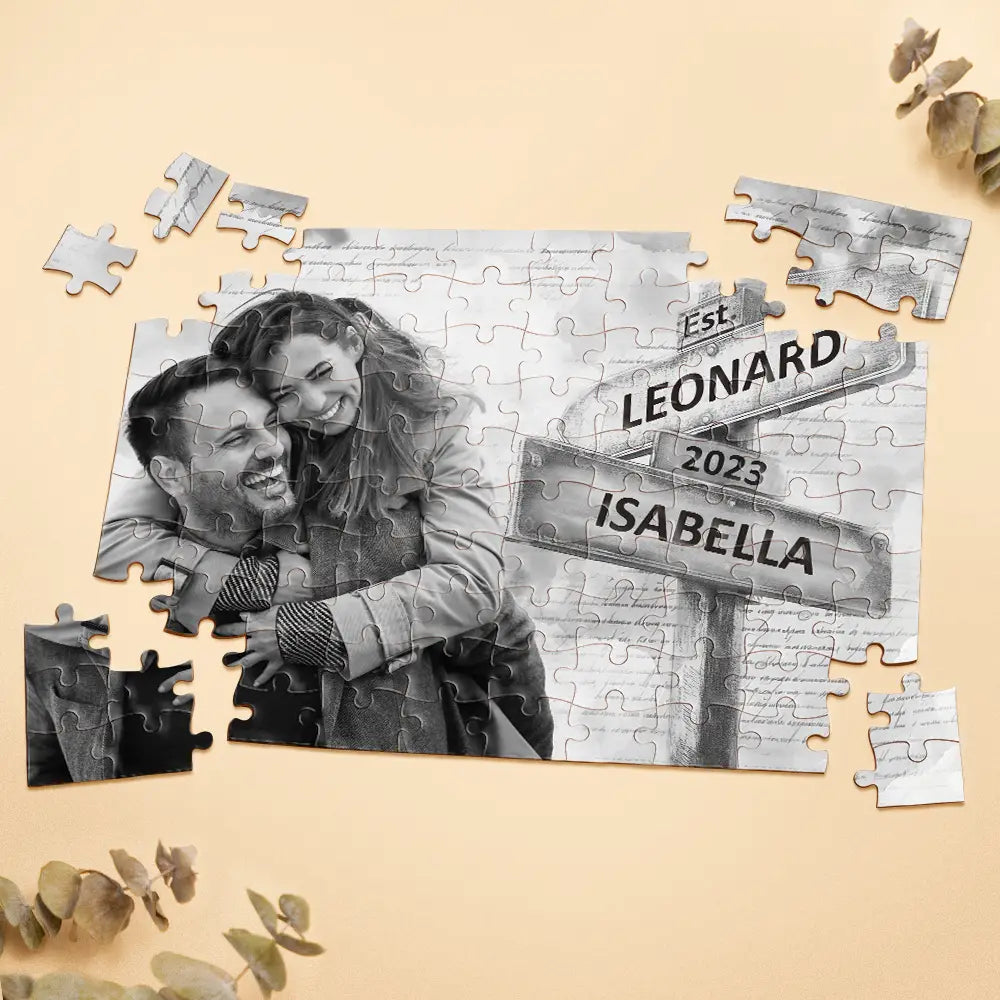 Custom Photo Couple I Love You To Pieces - Personalized Jigsaw Puzzle