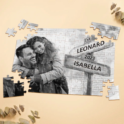 Custom Photo Couple I Love You To Pieces - Personalized Jigsaw Puzzle