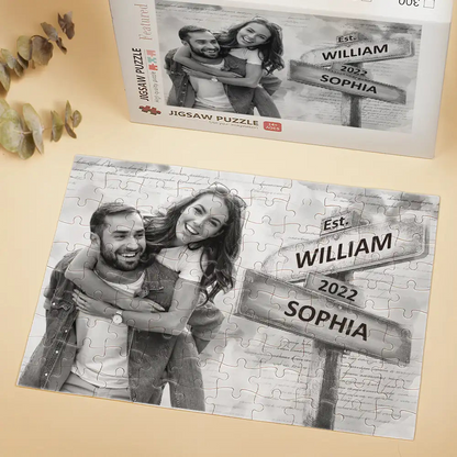 Custom Photo Couple I Love You To Pieces - Personalized Jigsaw Puzzle