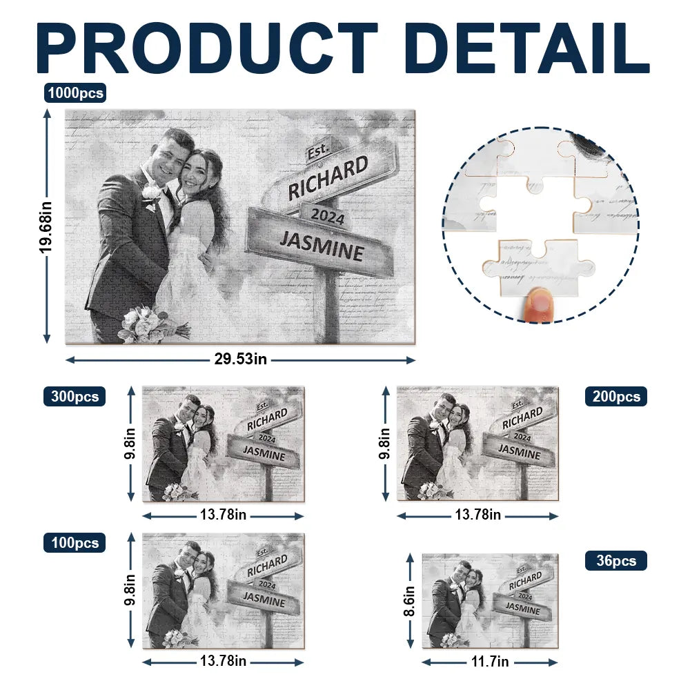 Custom Photo Couple I Love You To Pieces - Personalized Jigsaw Puzzle