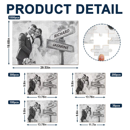 Custom Photo Couple I Love You To Pieces - Personalized Jigsaw Puzzle