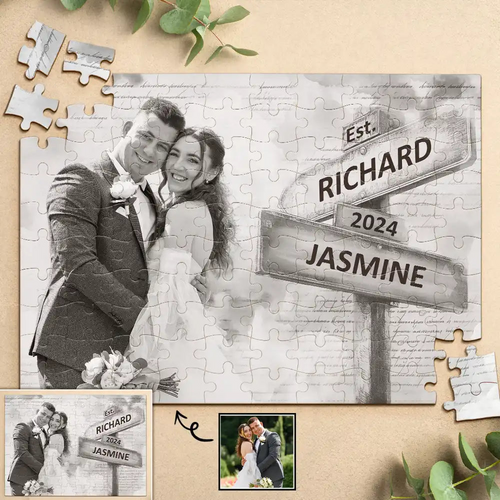Custom Photo Couple I Love You To Pieces - Personalized Jigsaw Puzzle