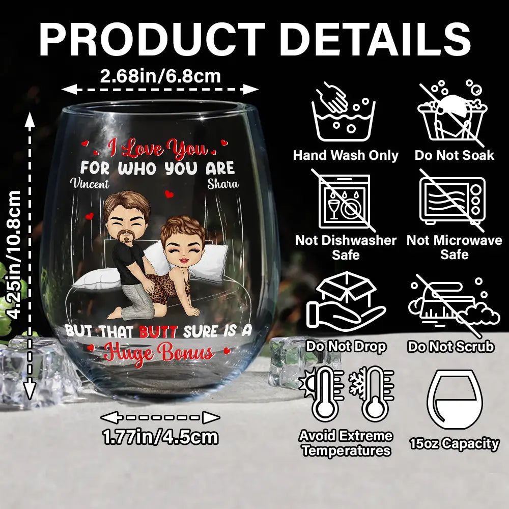 Chibi Couple Roses Are Red The Morning Is Foggy - Personalized Stemless Wine Glass